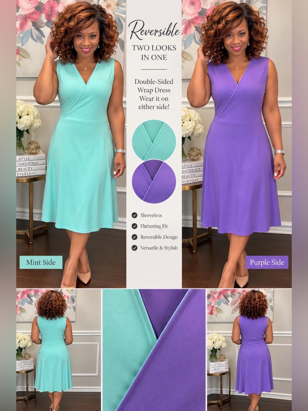 Musette Sleeveless Double Sided Wrap Dress
